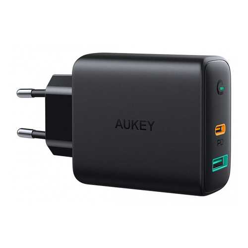Сетевое зарядное устройство Aukey Dual-Port 30W PD Wall Charger with Dynamic Detect Black