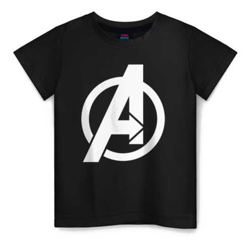 Детская футболка ВсеМайки Avengers logo white хлопок, р. 128