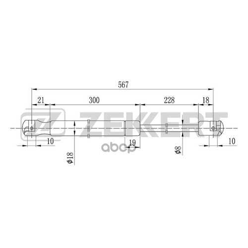 Амортизатор Багажника/капота Zekkert GF1630