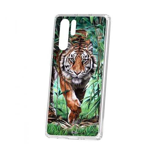 Чехол Kruche Huawei P30 Pro Print Крадущийся тигр