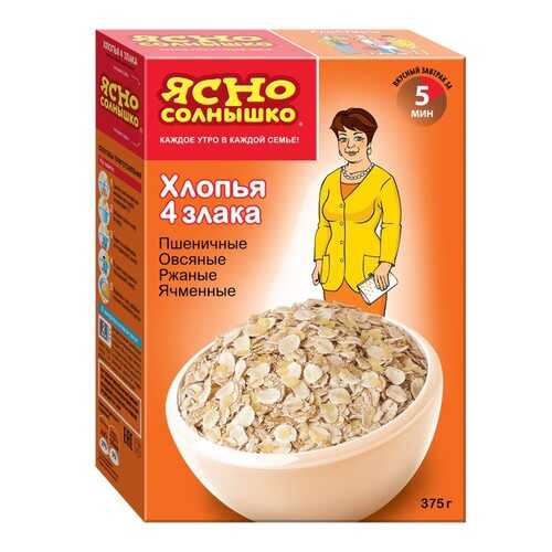 Смесь хлопьев Ясно Солнышко 4 злака 375 г