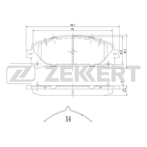 Комплект тормозных колодок, дисковый тормоз ZEKKERT BS-1872