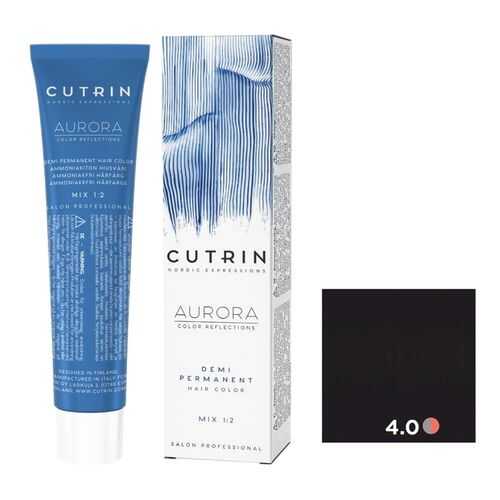 Крем-краситель AURORA DEMI PERMANENT для окрашивания волос CUTRIN 4.0 коричневый 60 мл