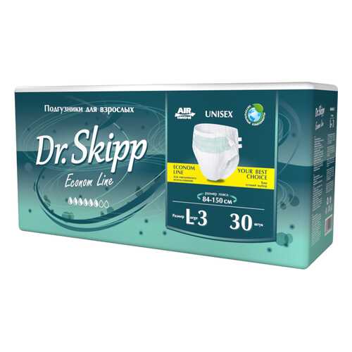 Подгузники для взрослых Dr. Skipp Econom Line размер М 30 шт.
