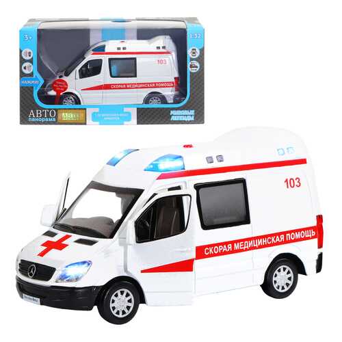 Машинка металлическая Автопанорама 1:32 Mercedes Sprinter Скорая помощь