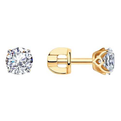 Серьги-пусеты SOKOLOV из золоченого серебра со Swarovski Zirconia 89020081