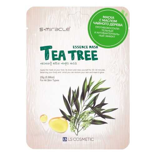 Маска для лица S Miracle Tea Tree Essence Mask противовоспалительная тканевая