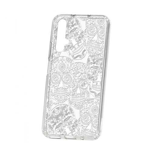 Чехол Kruche Huawei Honor 20 Print Skull White