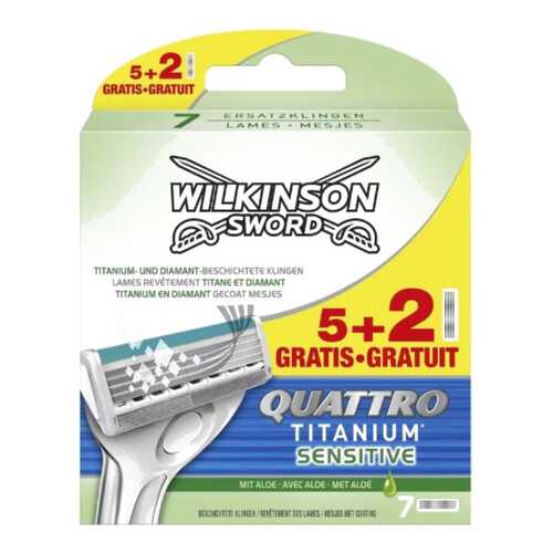 Кассеты для станка Wilkinson Sword Quattro Titanium Sensitive 7 шт