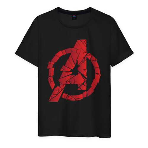 Футболка мужская ВсеМайки Avengers logo red черная 4XL