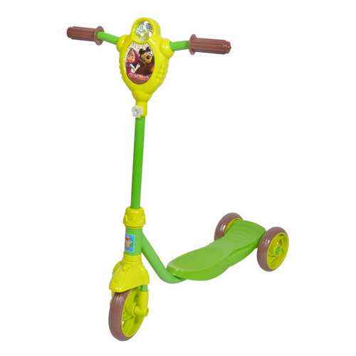 Самокат трехколесный 1 Toy Маша и Медведь Т59575 зеленый