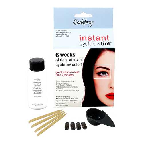 Краска для бровей Godefroy Instant Eyebrow Tint Kit Dark Brown 4 капсулы