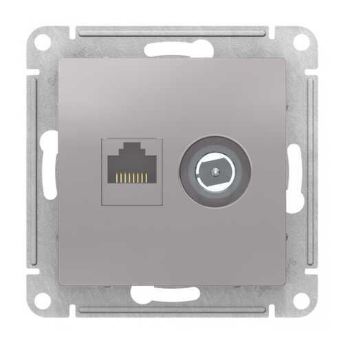 Розетка SE AtlasDesign Алюминий двойная комп+ТВ, RJ45+TV, кат.5E, механизм