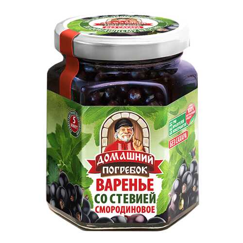 Варенье Домашний Погребок со стевией из смородины 200 г