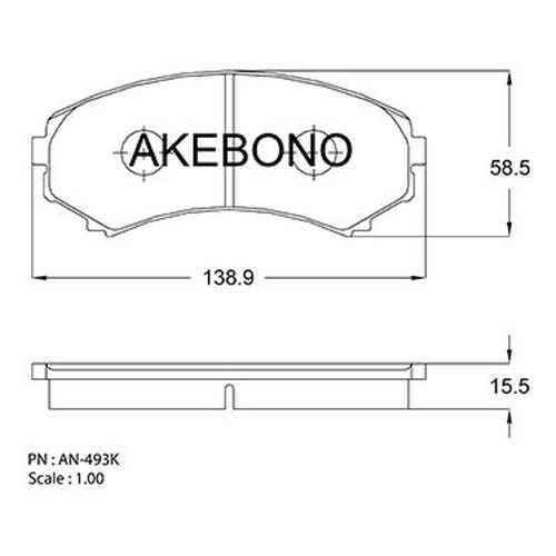 Тормозные колодки дисковые Akebono AN493K
