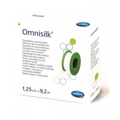 Пластырь Omnisilk фиксирующий из искусственного шёлка для повязок белый 1,25 см х 9,2 м