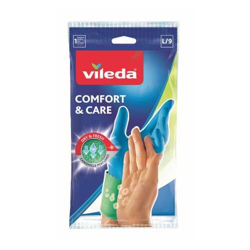 Перчатки для уборки Vileda Comfort & Care с кремом для чувствительной кожи рук размер L