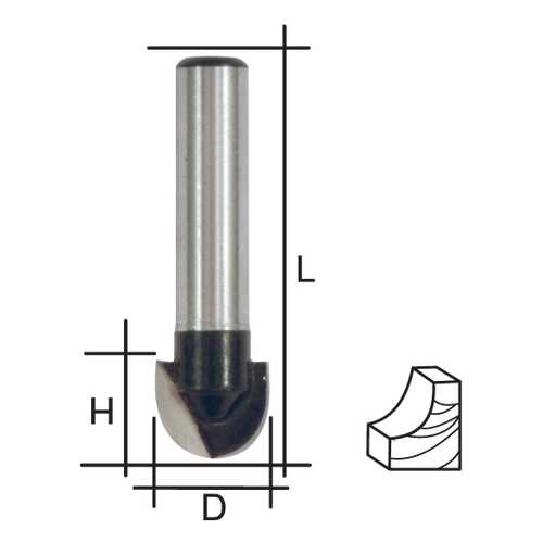 Фреза пазовая галтельная, DxHxL = 10 х 6,5 x 40 мм FIT 36648