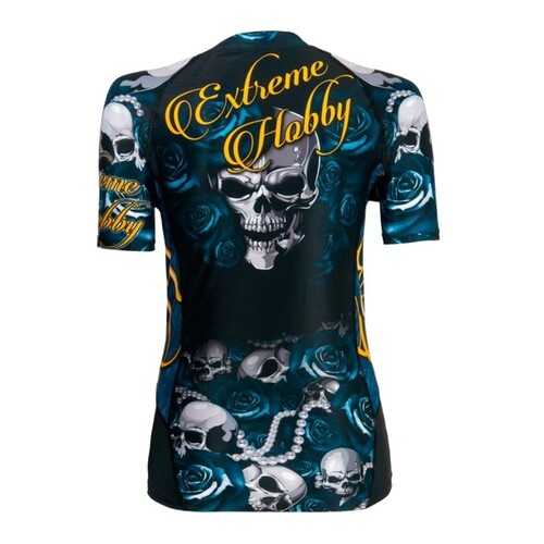 Рашгард с коротким рукавом Extreme Hobby Skull Rose черный, M, 180 см
