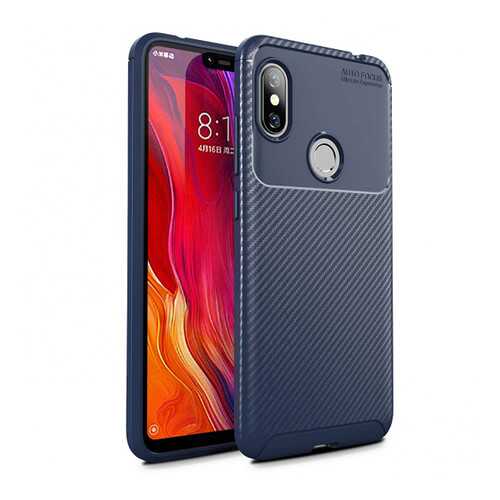 Чехол с текстурой Карбон для Xiaomi Redmi Note 6 Pro Blue