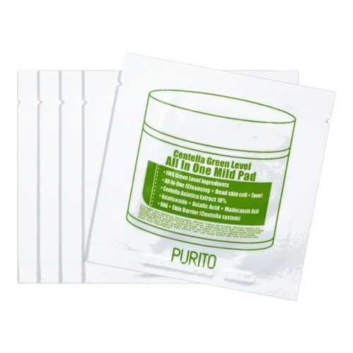 Средство для очищения Purito Centella Green Level All In One Mild Pad 10 шт