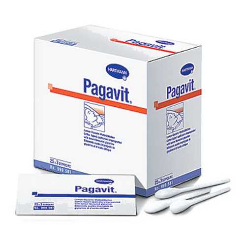 Палочки с ватной головкой Pagavit пропитанные глицерином 25 х 3 шт.