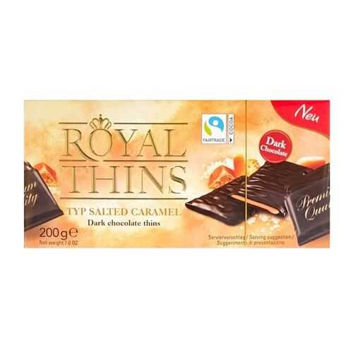 Шоколадные плитки Halloren Royal Thins темный карамель и морская соль 200г