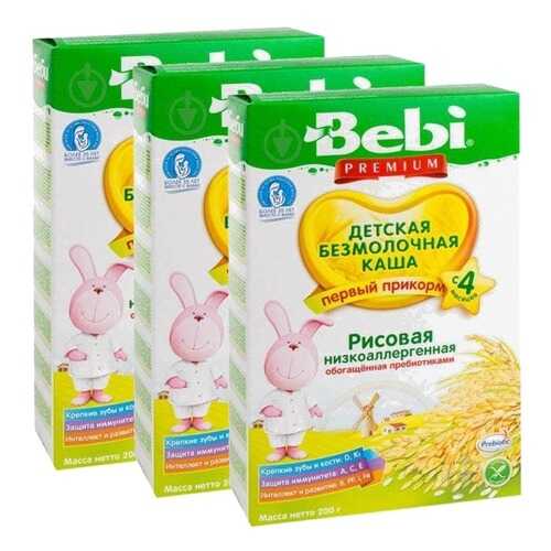 Каша Беби Premium рисовая низкоаллергеная с пребиотиками с 4 мес 200 г 3 штуки