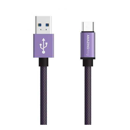 Кабель Amazingthing SupremeLink Ultimate Speed USB-Micro Lavender Violet 0.18m 3A