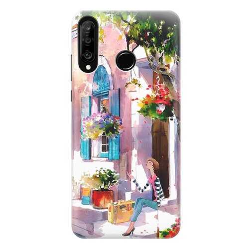 Чехол RE:PA для Huawei P30 Lite с принтом Девочка на цветущей улочке
