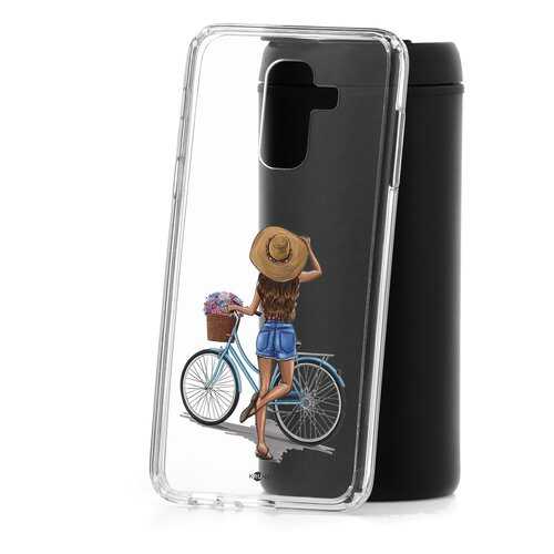 Чехол Samsung Galaxy A6 Plus (2018) A605f Kruche Print Велосипедная прогулка