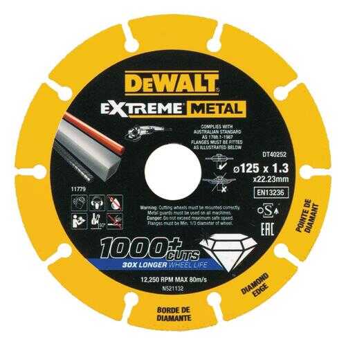 Круг алмазный DEWALT (DT40252-QZ) Ф125х22.2мм по металлу
