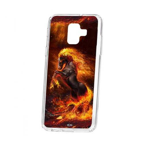 Чехол Kruche Samsung Galaxy A6 (2018) A600f Print Конь огонь