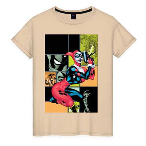 Футболка женская ВсеМайки Harley Queen бежевая 4XL