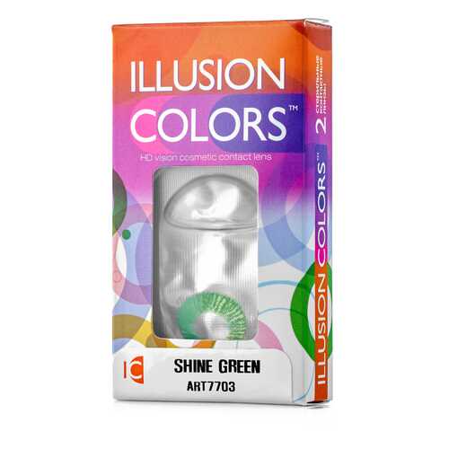 Контактные линзы ILLUSION colors Shine 2 линзы -3.0D green зеленый