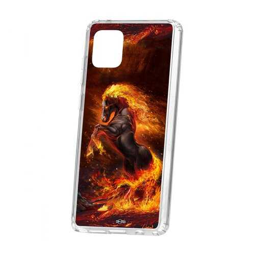 Чехол Kruche Samsung Galaxy Note 10 Lite Print Конь огонь