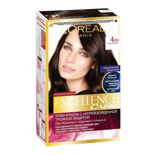 Краска для волос L'Oreal Paris Excellence 400 Brown 270 мл