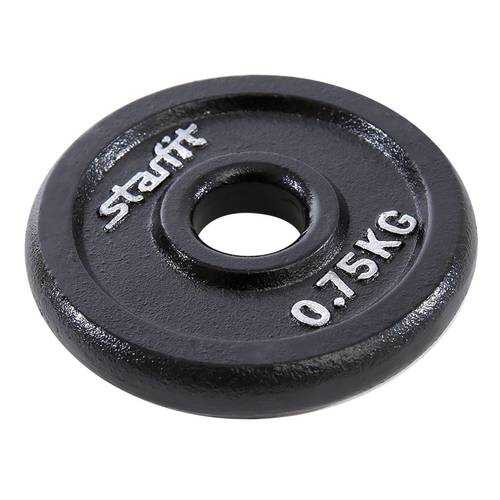Диск чугунный StarFit BB-204 0.75 кг, -, черный, для разного уровня, чугун
