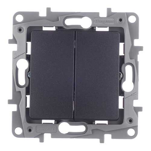 Legrand Переключатель Legrand Etika 10AX двухклавишный антрацит 672612