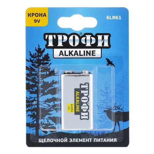 Батарейка Трофи Alkaline 6LR61-1BL C0034928 1 шт
