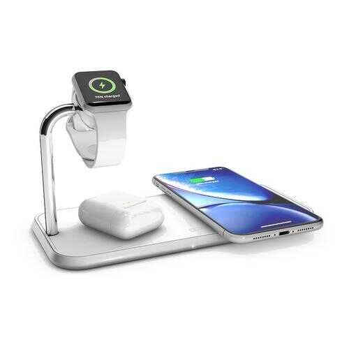 Беспроводное зарядное устройство Zens Dual+Watch Aluminium Wireless Charger ZEDC05W White