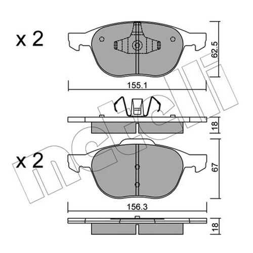 Комплект тормозных дисковых колодок METELLI 22-0534-0