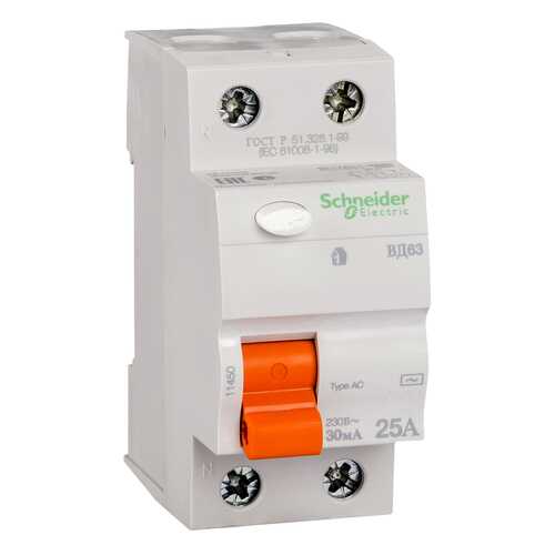 Schneider Electric ВД63 2П 25A 30мА 11450