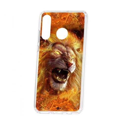 Чехол Kruche Huawei P30 Lite Print Лев