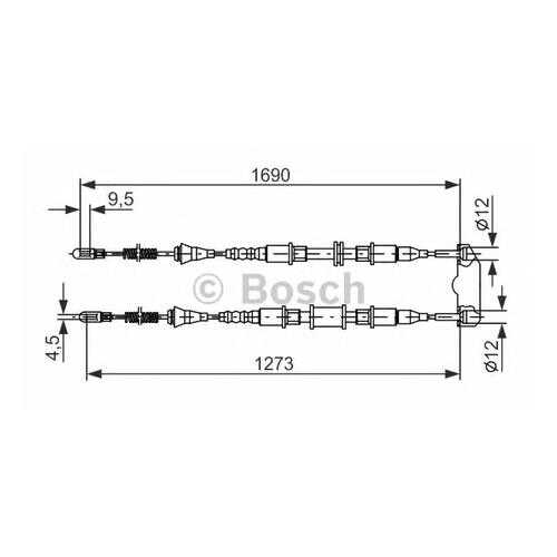 Трос cтояночного тормоза Bosch 1987477129
