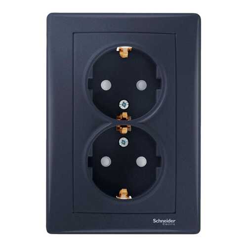 Розетка 2-ая с/з с защитными шторками Schneider Electric Sedna Графит