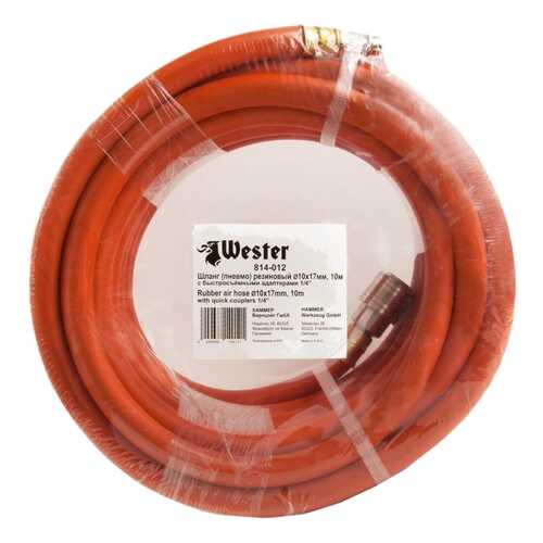 Шланг резиновый WESTER 814-012 10м 10x17мм с адаптерами БРС (евро) 320269
