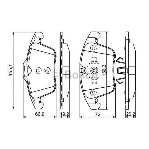 Комплект тормозных колодок Bosch 0986494342
