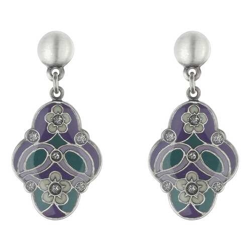 Серьги Clara Bijoux A74371 V фиолетовые, зеленые, белые