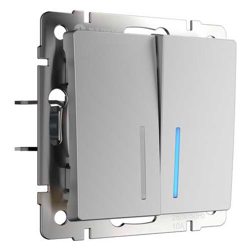 Выключатель Werkel WL06-SW-2G-LED серебряный